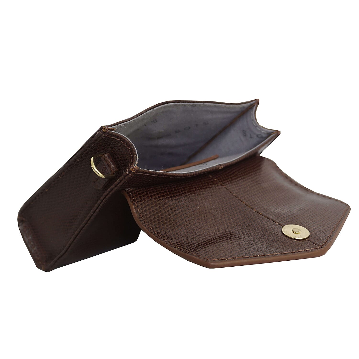 Assots London KYLIE Lizard Textured Genuine Leather Grab Bag (Size 13x2.5x10 Cm)  - Brown