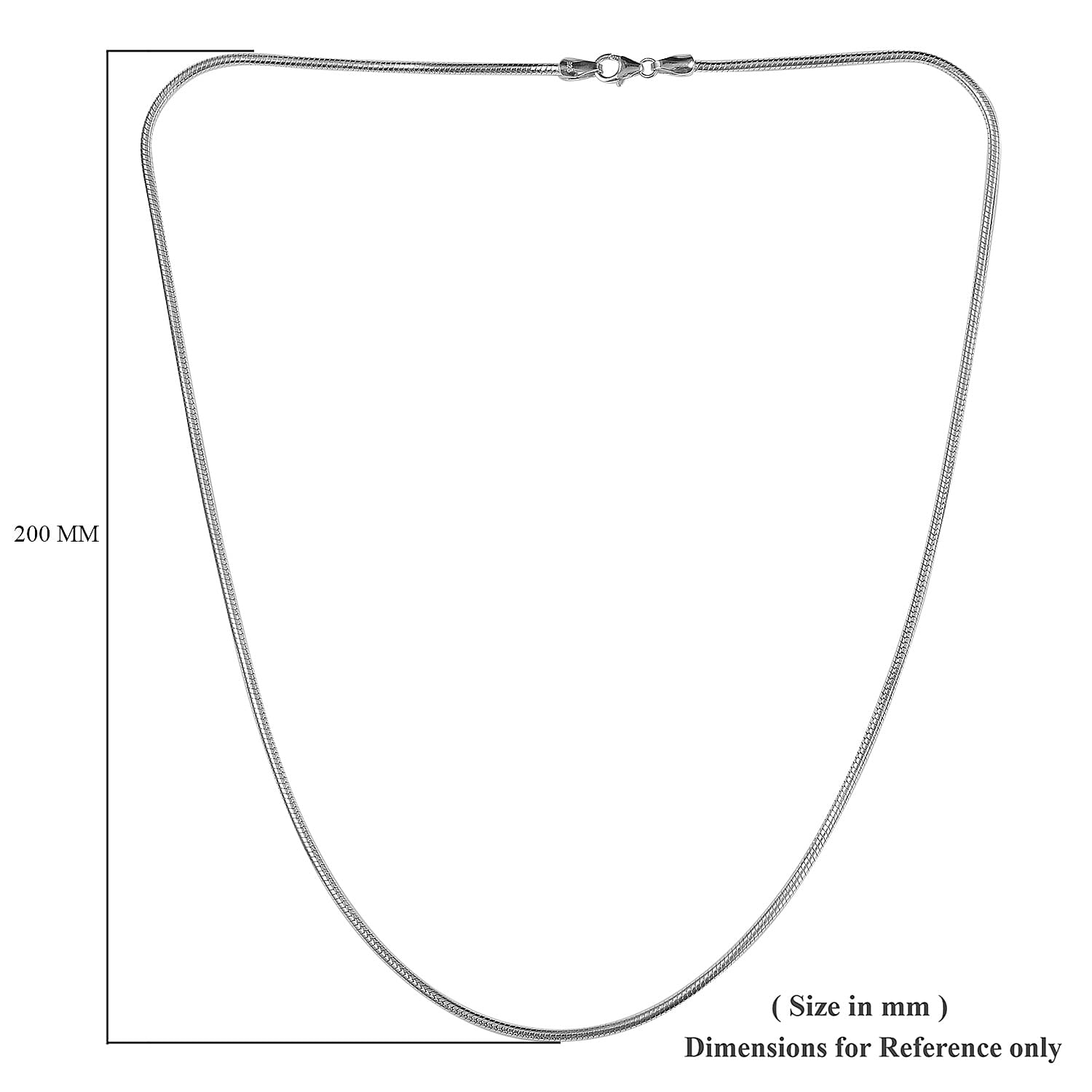 Sterling Silver Snake Necklace (Size 24), Silver wt. 25.75 Gms