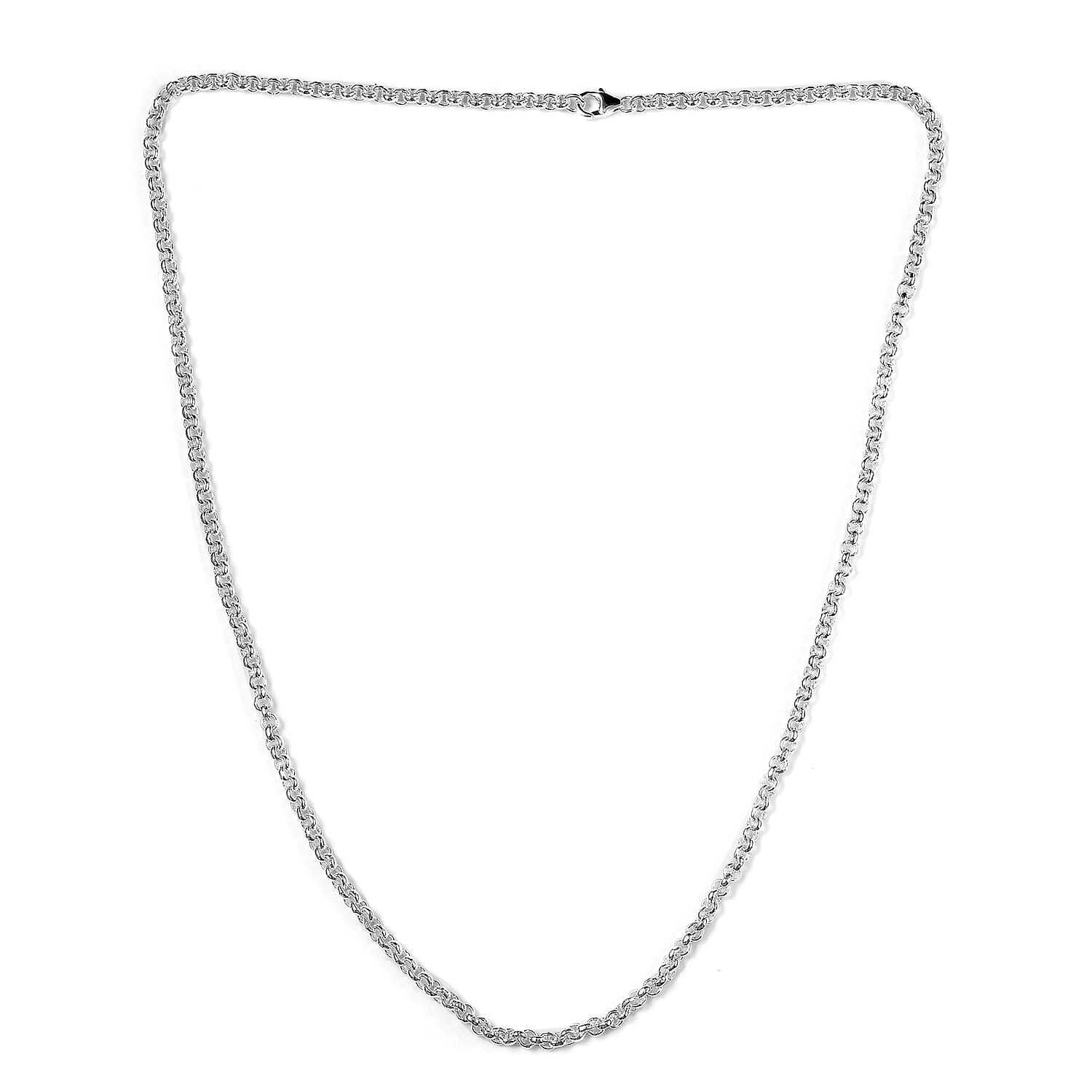 Sterling Silver Cable Chain Necklace (Size 24), Silver wt. 27.96 Gms