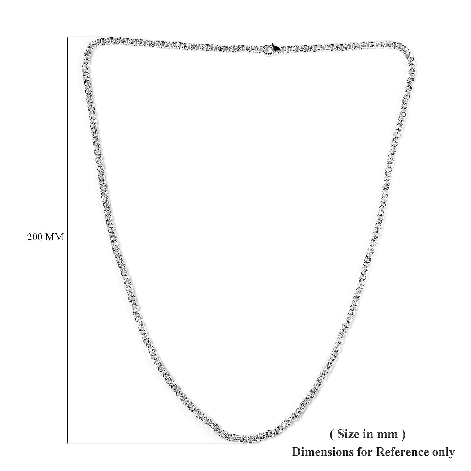 Sterling Silver Cable Chain Necklace (Size 24), Silver wt. 27.96 Gms