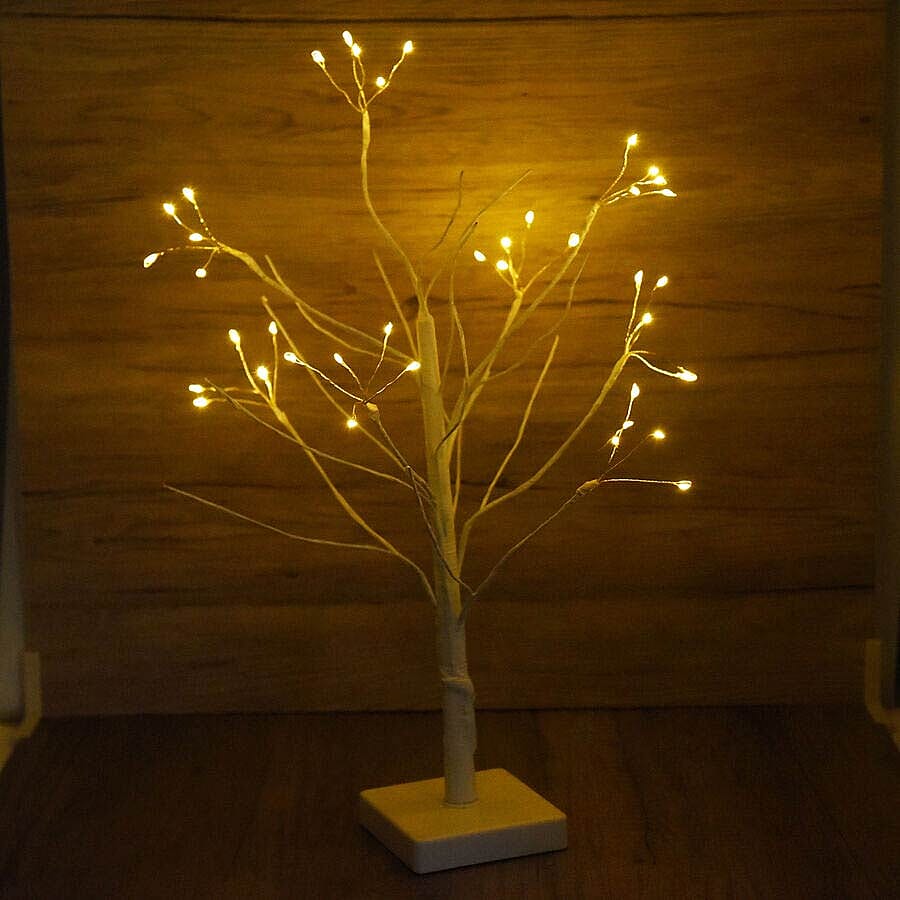 45cm Tall Tree with Warm Lights - Firework Ball (3xAA Battery Not Included)