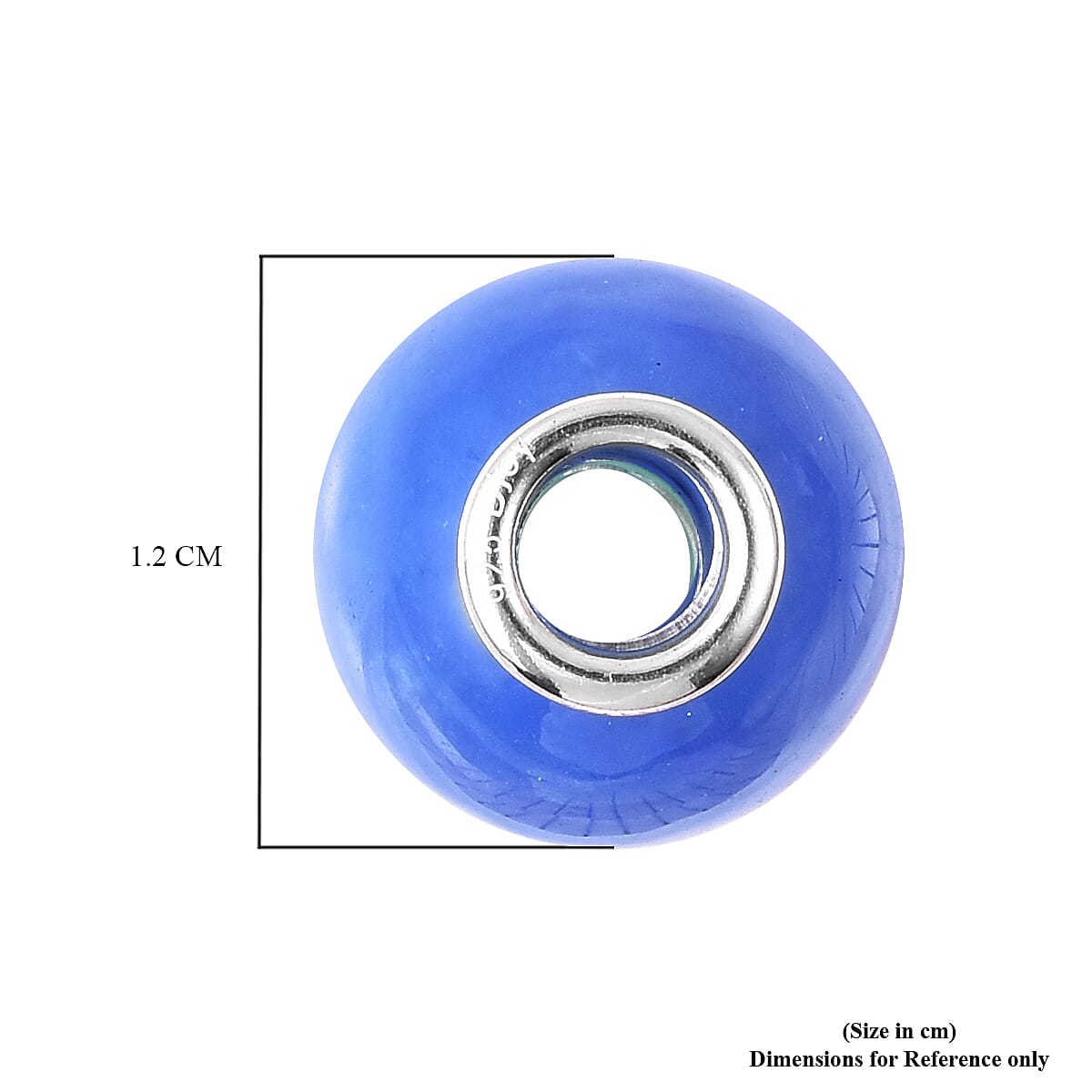 Charms De Memoire - Blue Jade Charm in Rhodium Overlay Sterling Silver 18.50 Ct.