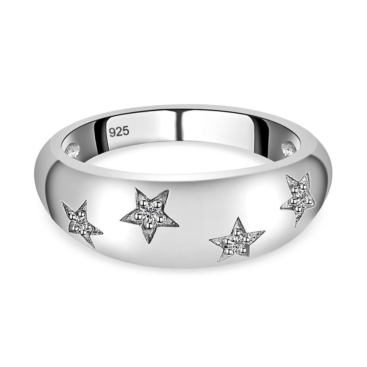 Diamond Star Ring in Sterling Silver