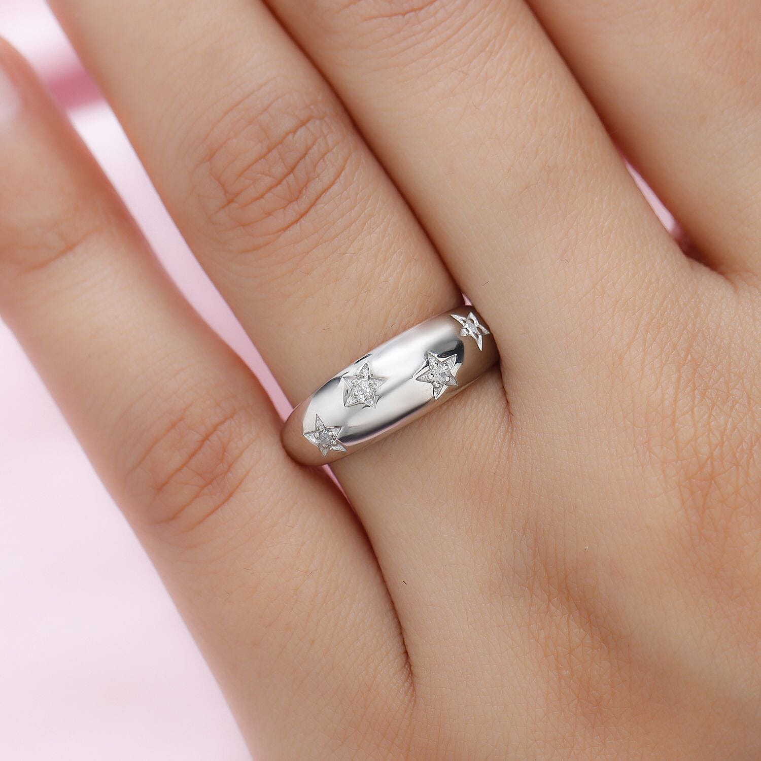 Diamond Star Ring in Sterling Silver