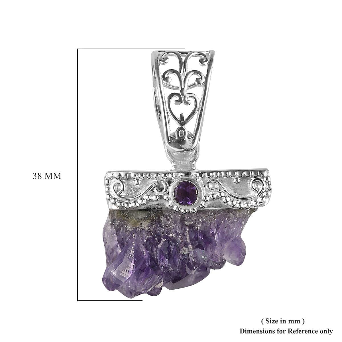Amethyst Geode Pendant in Sterling Silver 56.71 Ct.