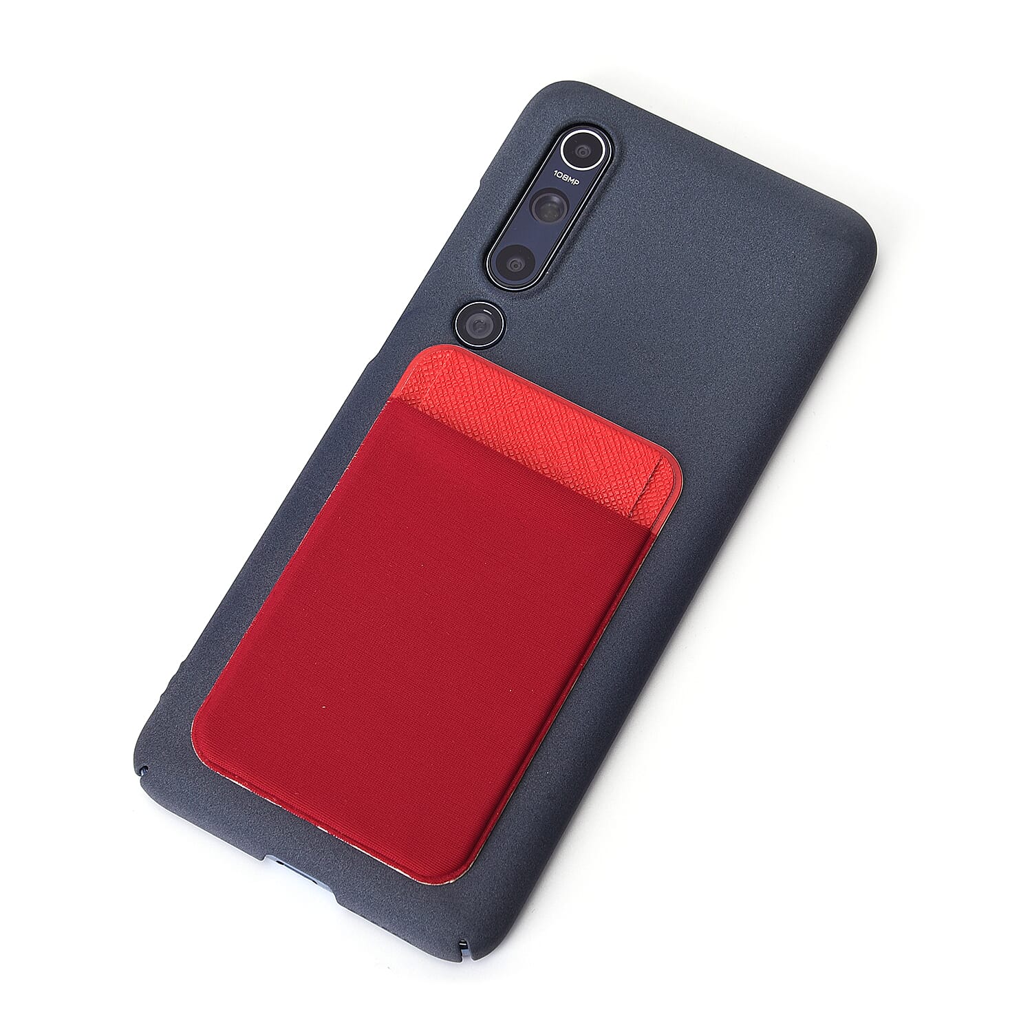 Set of 3 - Adhesive Stick On Wallet Card Holder Sleeve for Smartphones (Red, Purple and Grey)