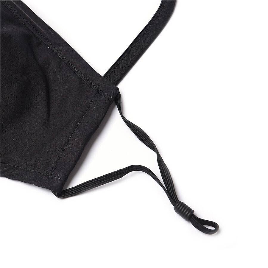 Reusable Face Covering with Eye Shield and Adjustable Ear Loop (Size 22x18cm) - Black