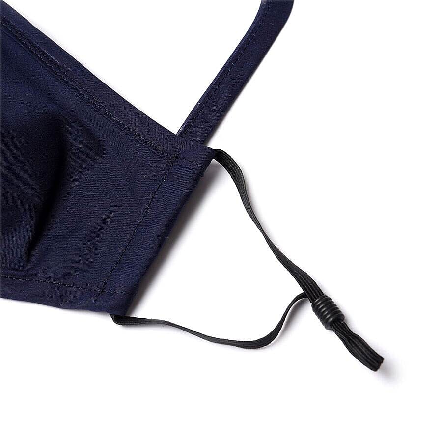 Reusable Face Covering with Eye Shield and Adjustable Ear Loop (Size 22x18cm) - Navy