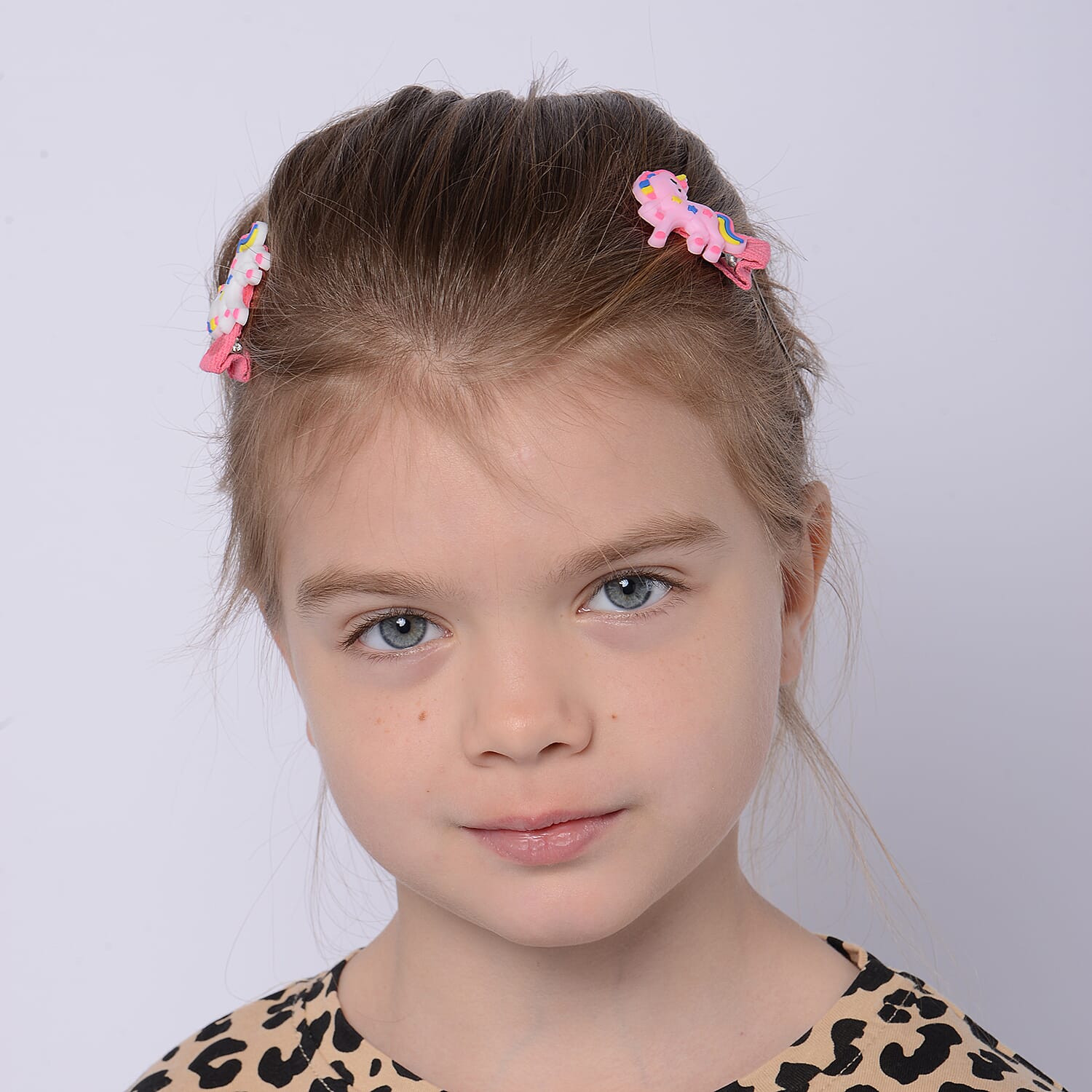 10 Pcs Multi Colour Unicorn & Cloud Design Hair Clip (Size 4x2 Cm)