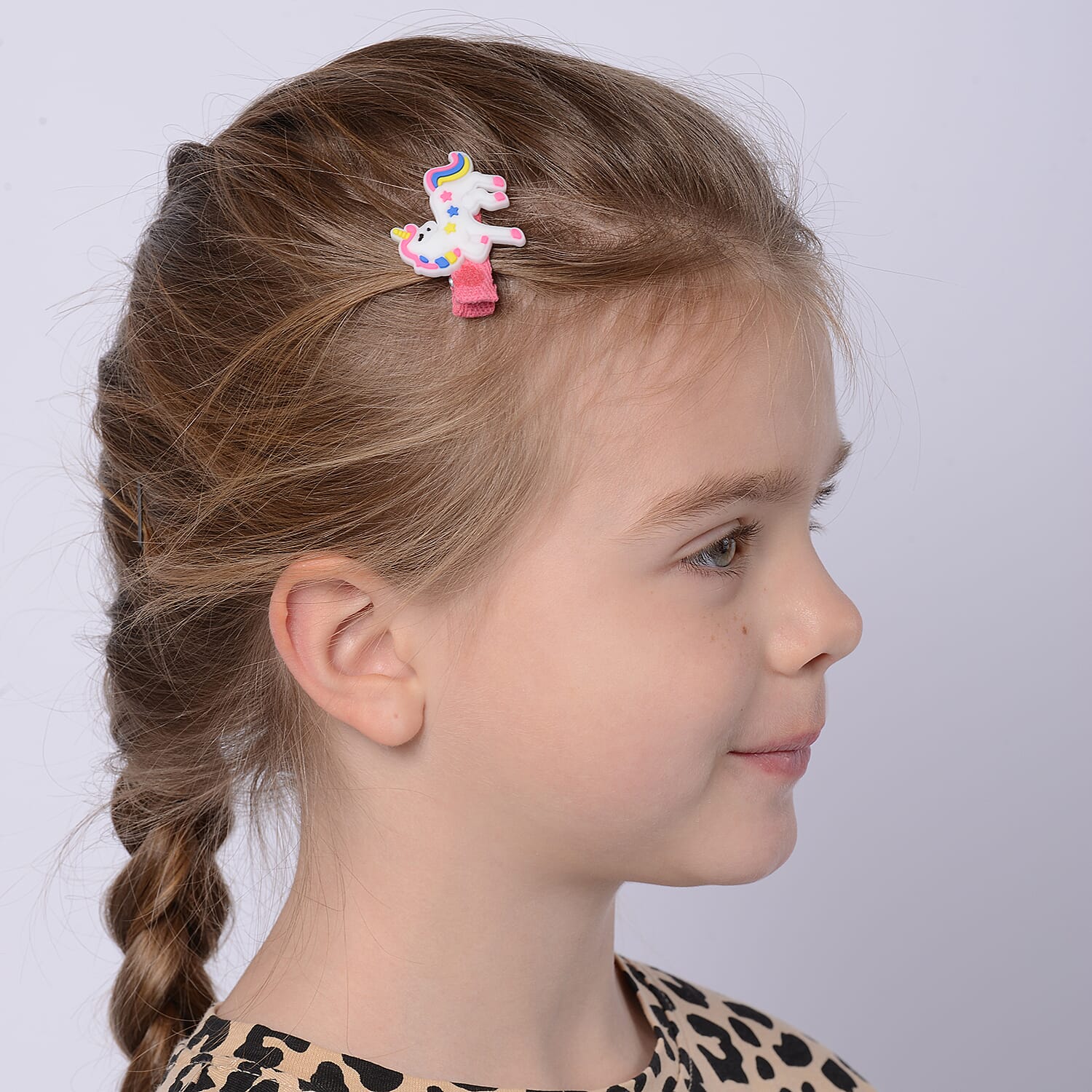 10 Pcs Multi Colour Unicorn & Cloud Design Hair Clip (Size 4x2 Cm)