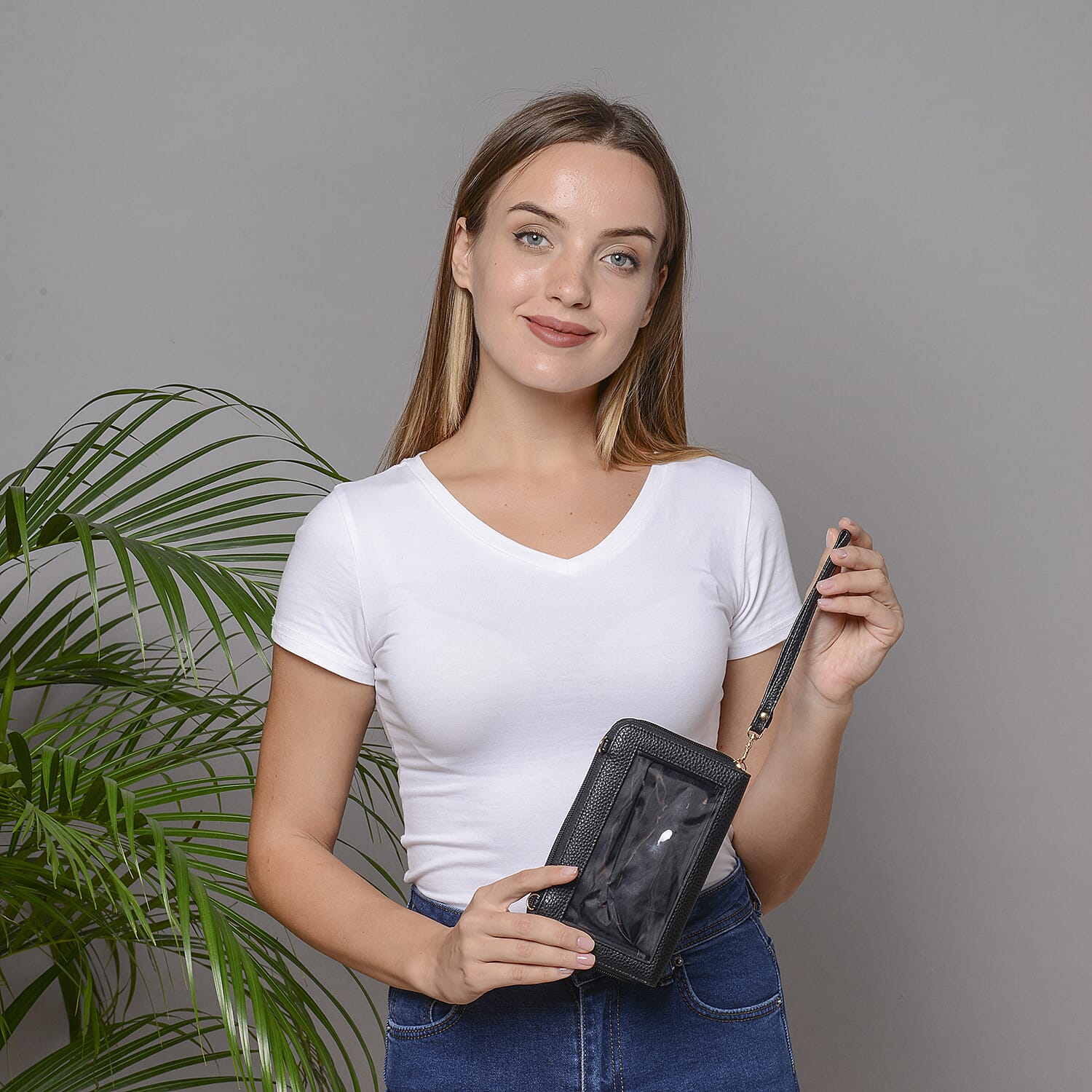 2 Piece Set - Black RFID Crossbody Bag and 4000mAh Wireless Power Bank