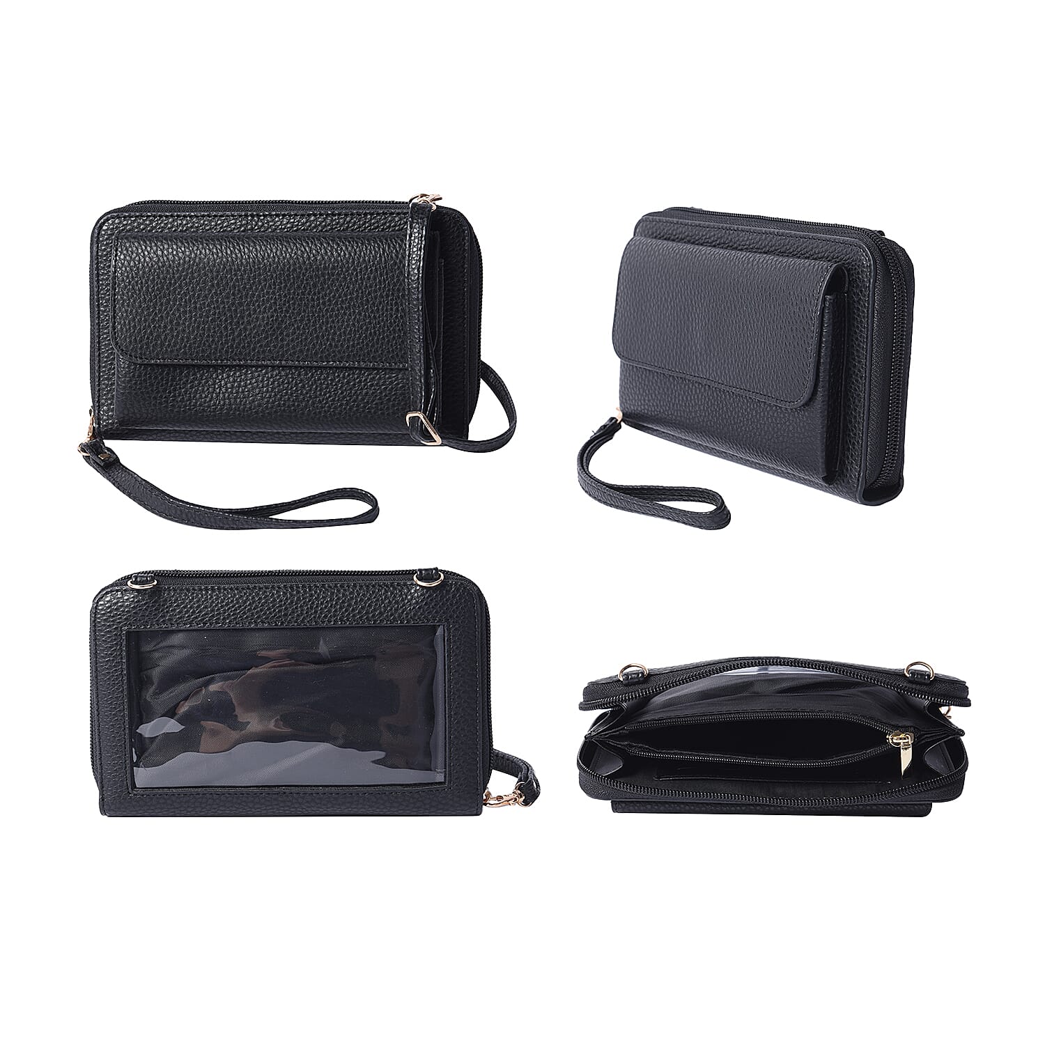 2 Piece Set - Black RFID Crossbody Bag and 4000mAh Wireless Power Bank