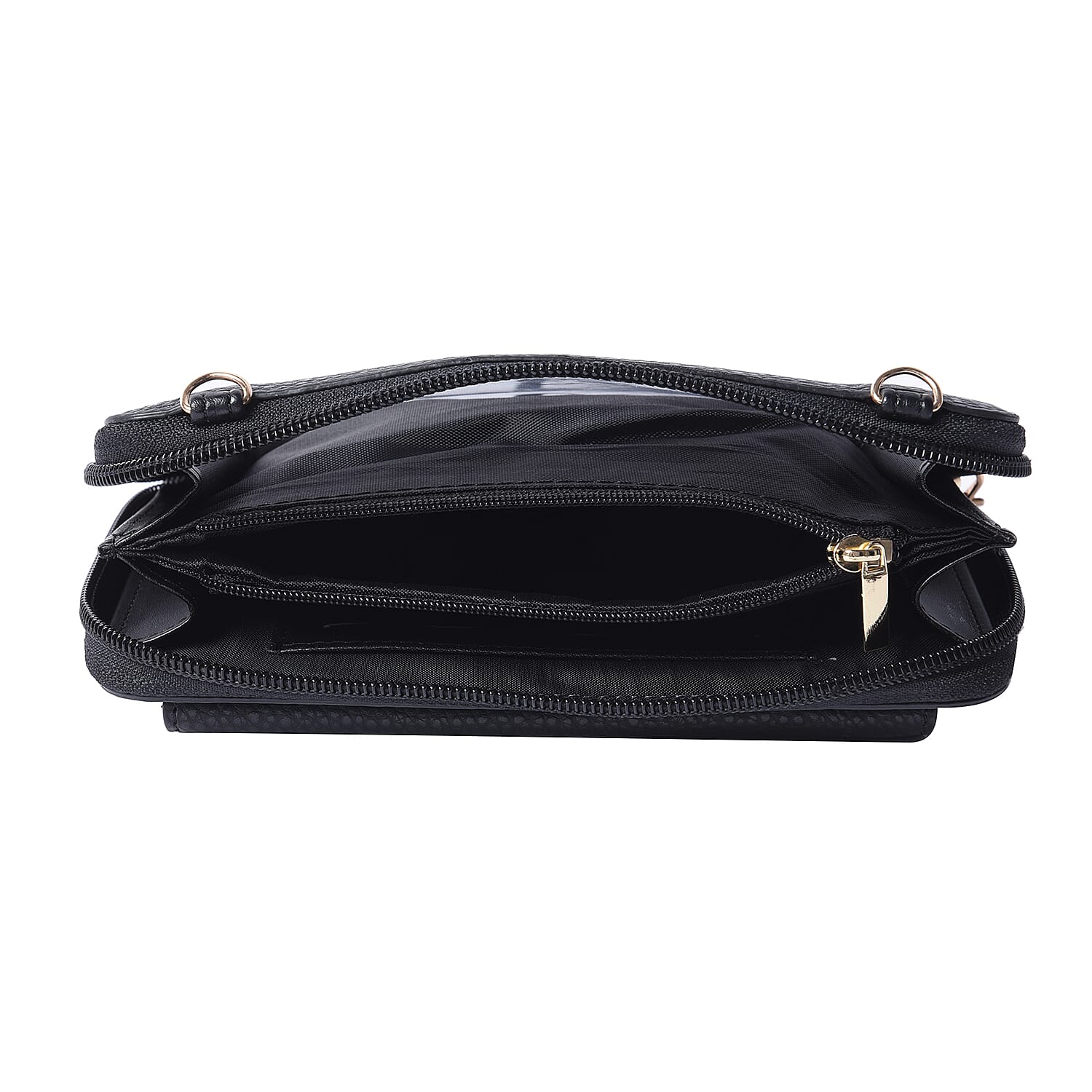 2 Piece Set - Black RFID Crossbody Bag and 4000mAh Wireless Power Bank