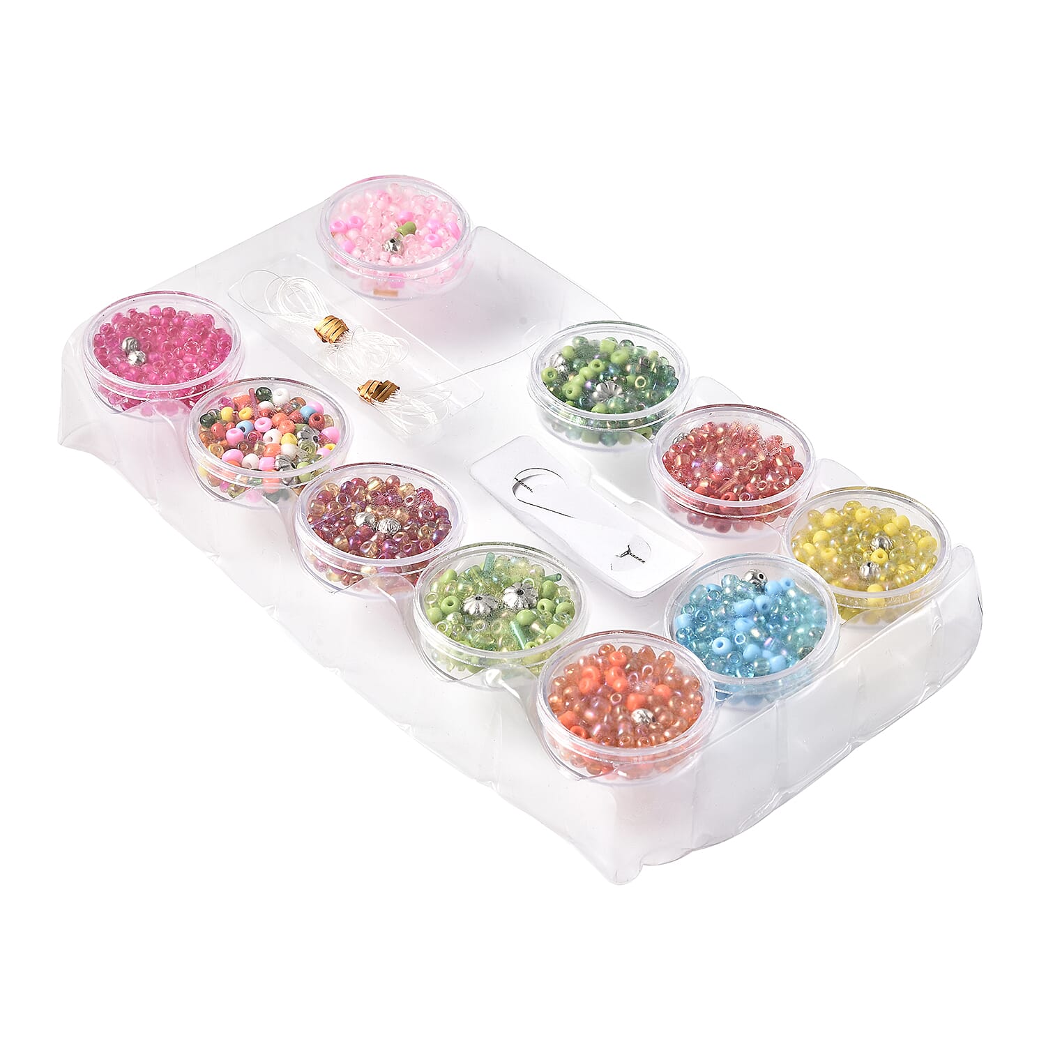 Multi Colour Mini Seed Beads and Metal Beads String Making DIY Kit