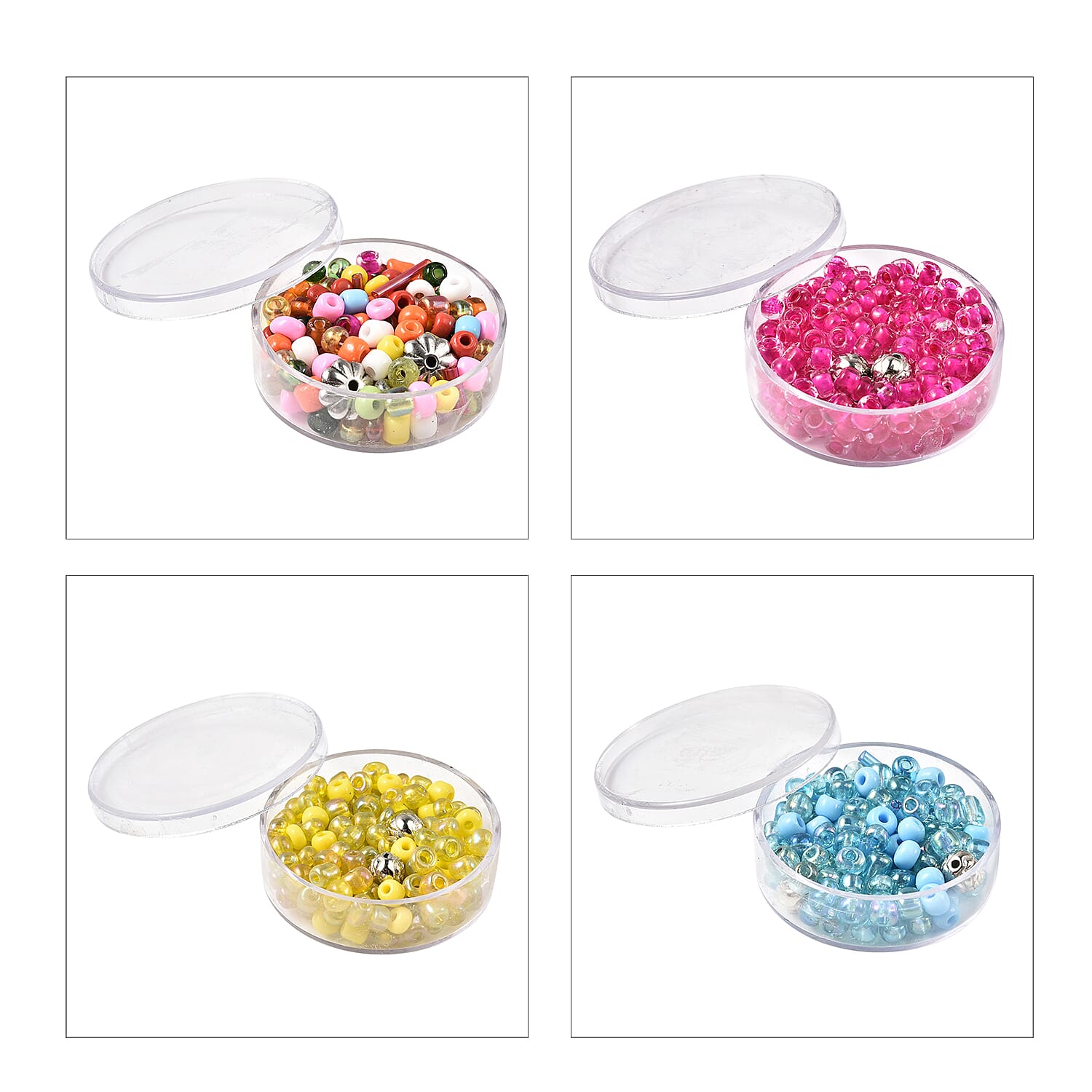 Multi Colour Mini Seed Beads and Metal Beads String Making DIY Kit
