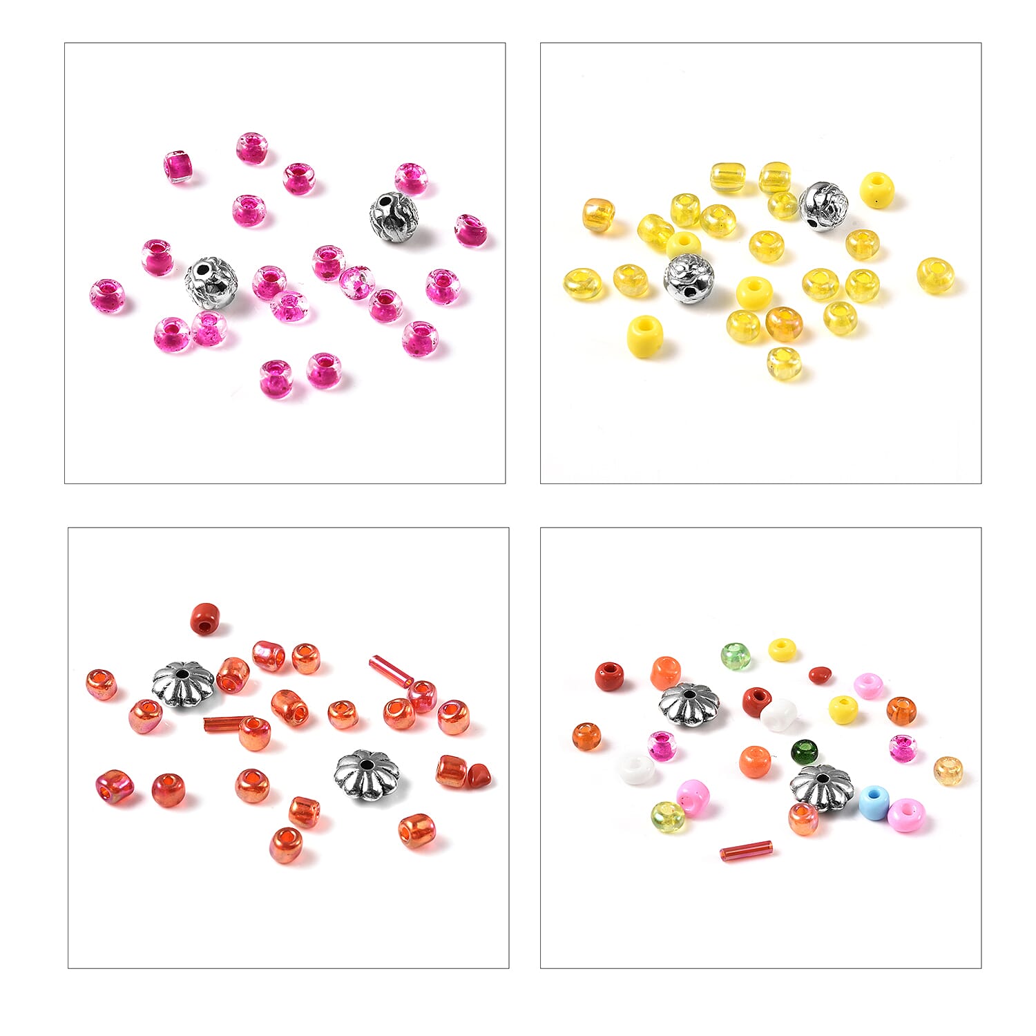 Multi Colour Mini Seed Beads and Metal Beads String Making DIY Kit