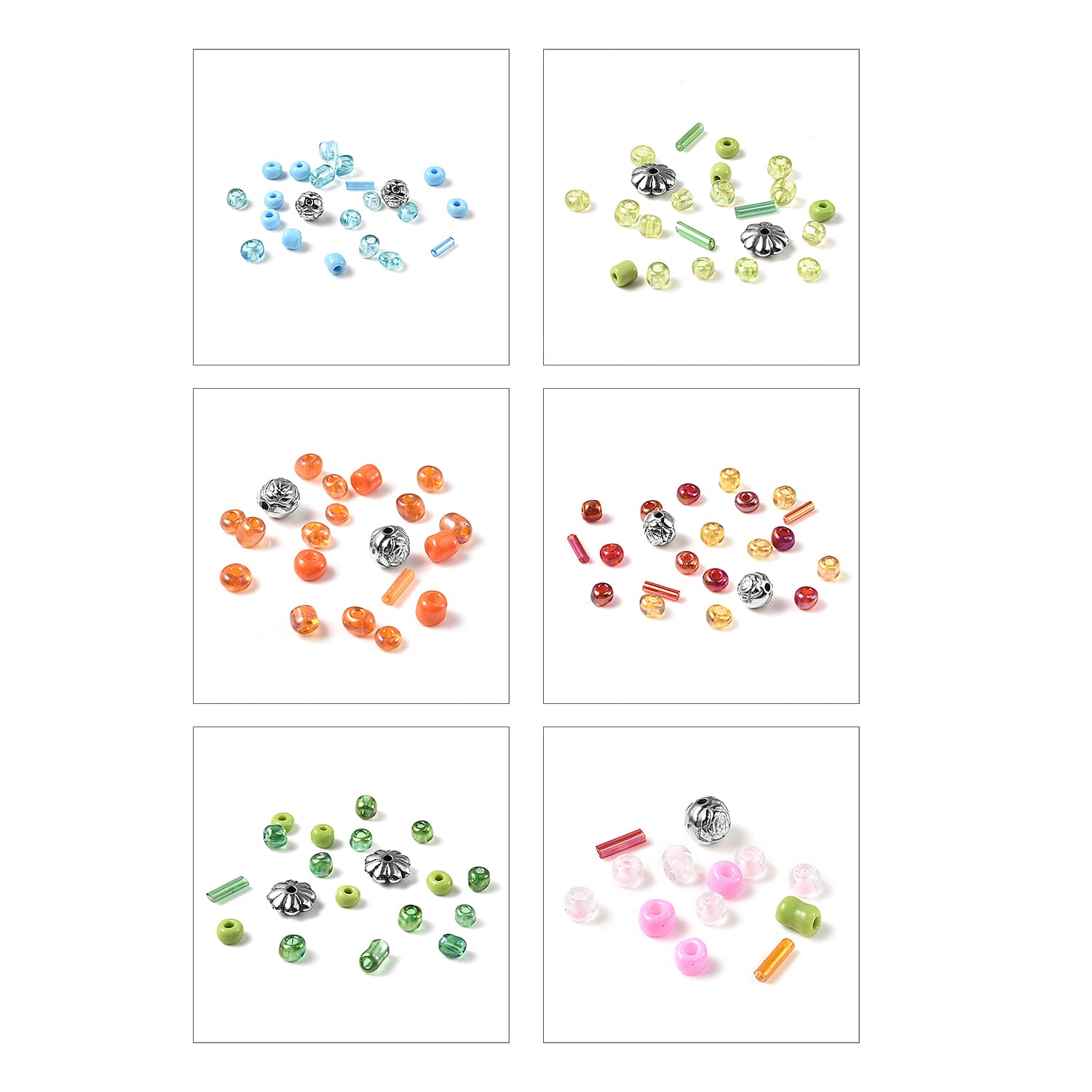 Multi Colour Mini Seed Beads and Metal Beads String Making DIY Kit