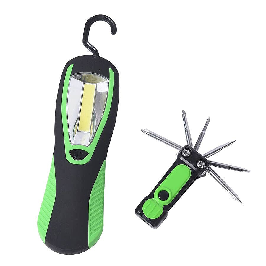2 Piece Set - LED Light and 7-in-1 Multi Tool - Green