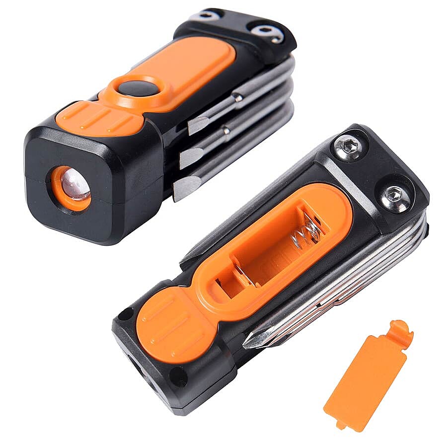 2 Piece Set - LED Light and 7-in-1 Multi Tool - Orange