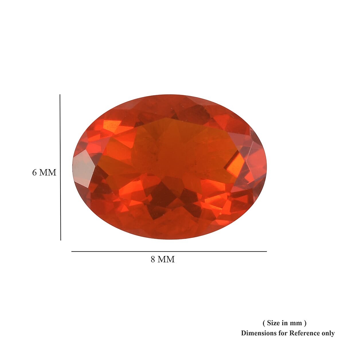 AAAA Fire Opal Oval 8.04x6.10x3.90 Faceted 0.75 Cts