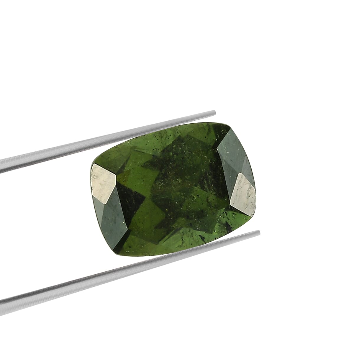 AAA Green Tourmaline Cushion 8x6 Faceted 1.63 Cts