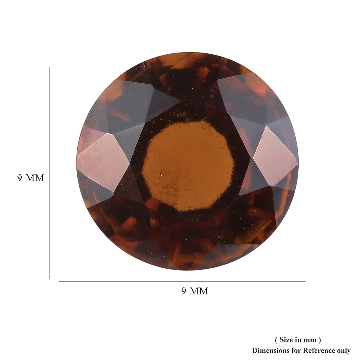 AAA Hessonite Garnet Round 8.89x6.25 Faceted 3.40 Cts