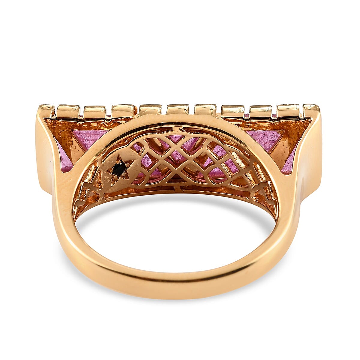 GP African Ruby (FF) and Blue Sapphire Ring in 14K Gold Overlay Sterling Silver 5.00 Ct.