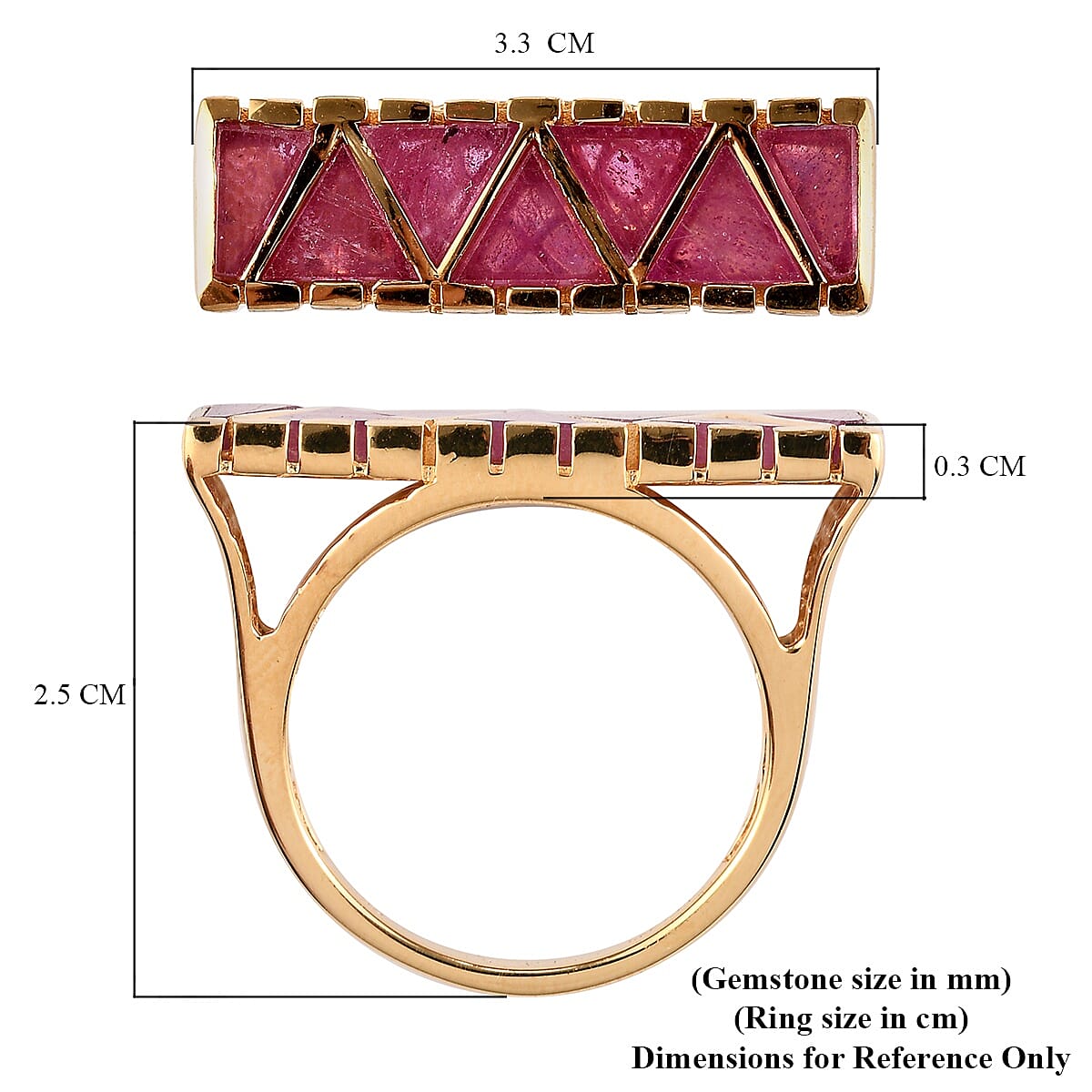 GP African Ruby (FF) and Blue Sapphire Ring in 14K Gold Overlay Sterling Silver 5.00 Ct.