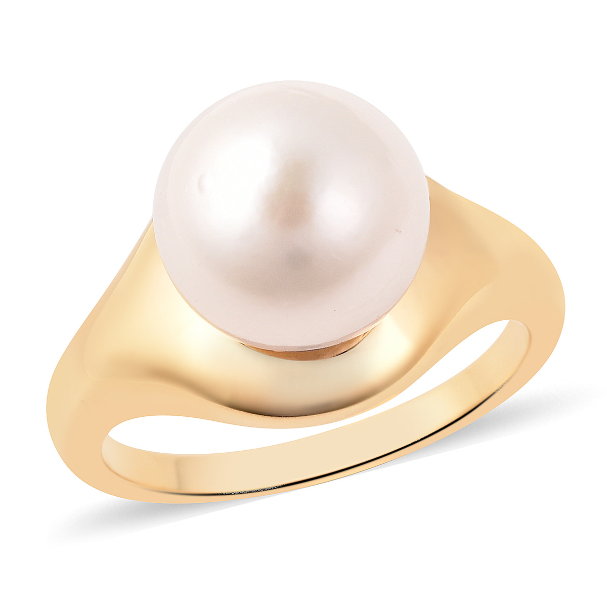 Edison Pearl Ring in Yellow Gold Overlay Sterling Silver