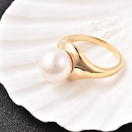 Edison Pearl Ring in Yellow Gold Overlay Sterling Silver