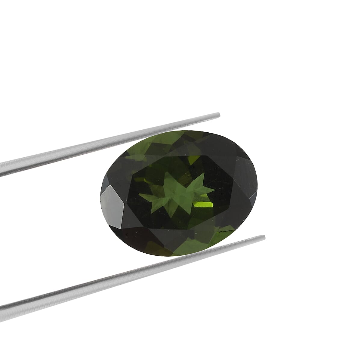 AAAA Green Tourmaline Oval 10x8 Faceted 3.08 Cts