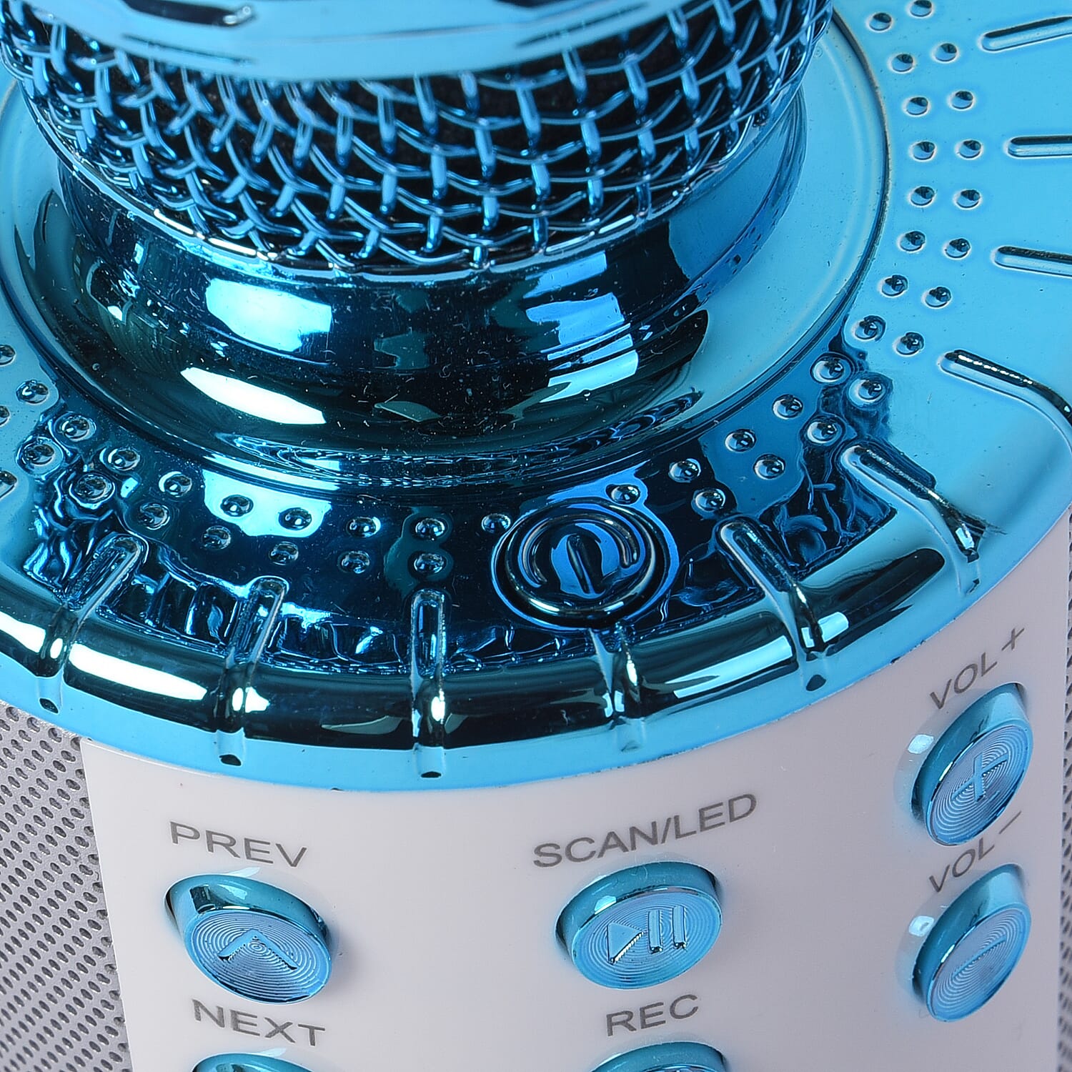 Wireless Rechargable Karaoke Microphone with Bluetooth Speaker (Size 23 Cm) - Blue