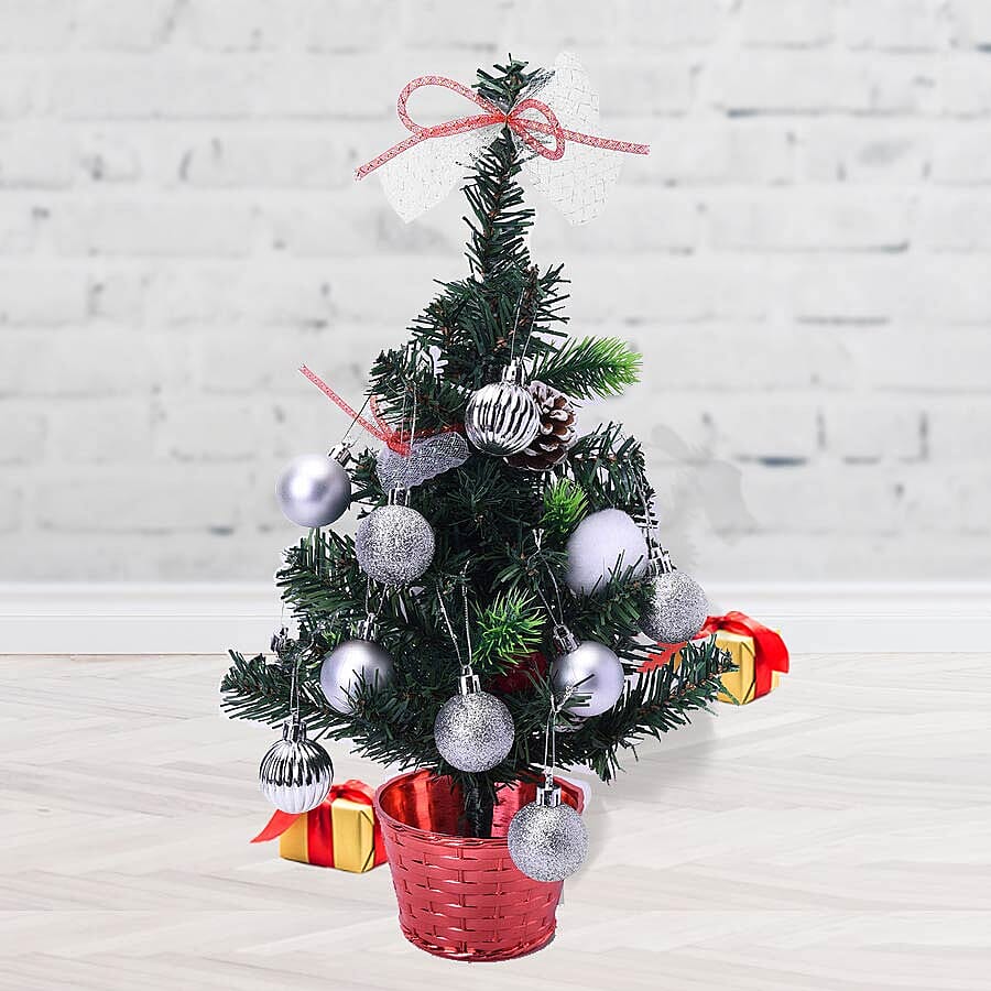 Tree Decoration Ball Set (24 Pcs) - Silver