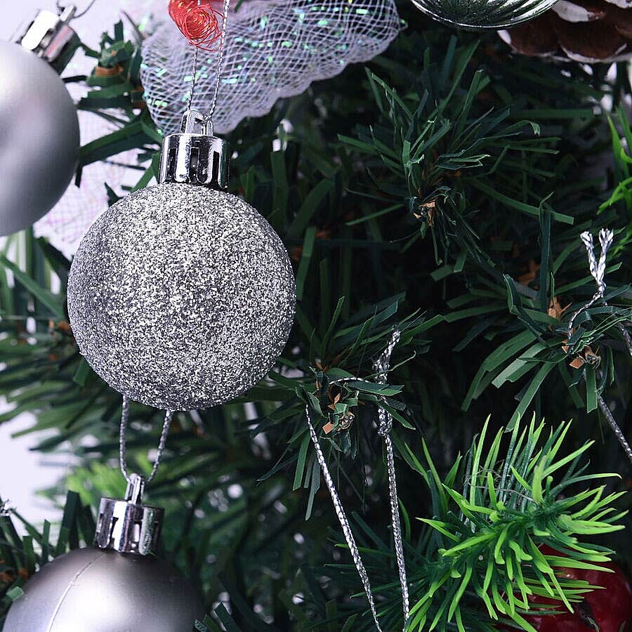 Tree Decoration Ball Set (24 Pcs) - Silver