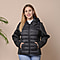 Winter Puffer Jacket with Hoodie in Classic Black