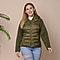 Winter Puffer Jacket with Hoodie- Olive Green