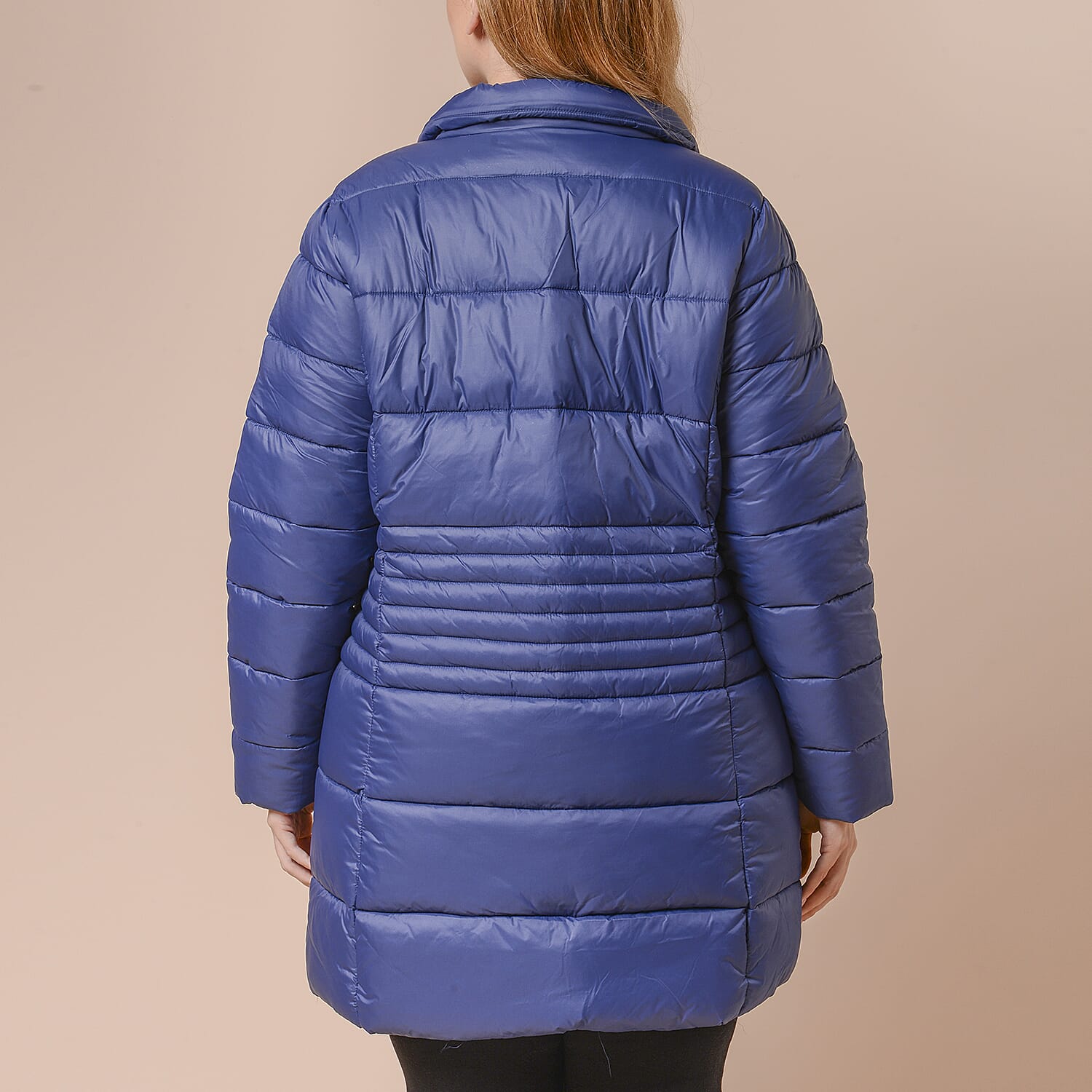 Winter Puffer Jacket with Middle Zip In Blue