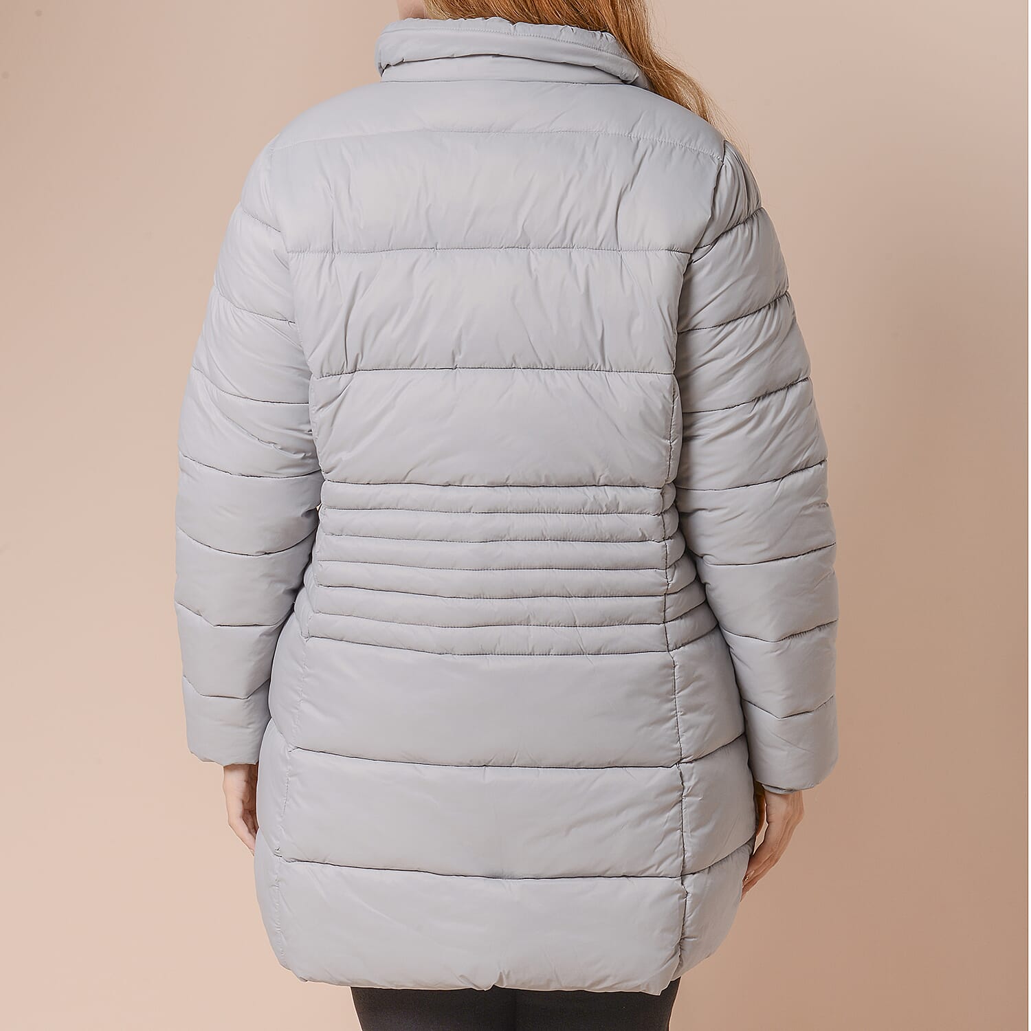Winter Puffer Jacket with Middle Zip In Blue