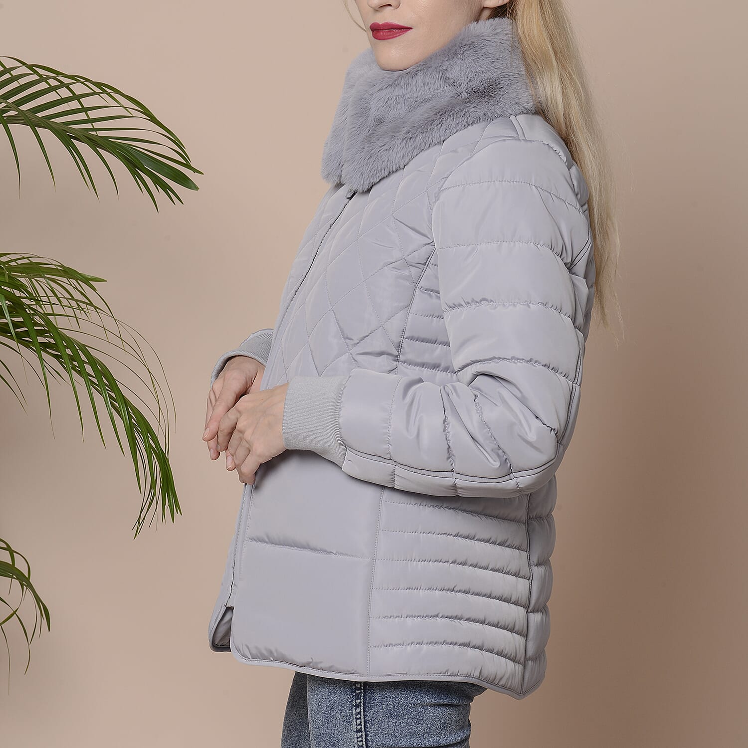 Winter Quilted Jacket with Removeable Faux Fur Neckline (Size: XL, 22-24)