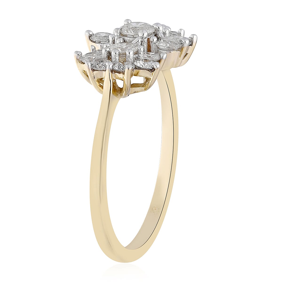 Limited Edition - 9K Yellow Gold SGL Certified Diamond (G-H) Boat Ring 1.00 Ct.