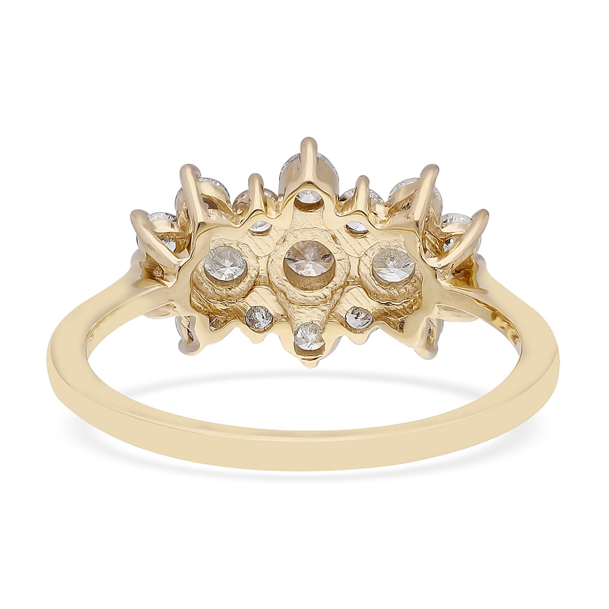 Limited Edition - 9K Yellow Gold SGL Certified Diamond (G-H) Boat Ring 1.00 Ct.