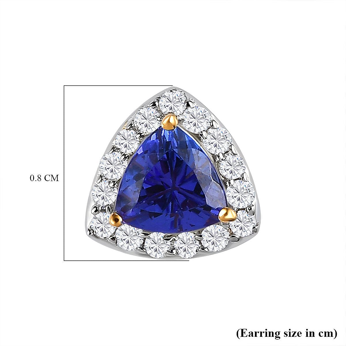 ILIANA 18K Yellow Gold AAA Tanzanite and Diamond Halo Earrings (with Screw Back) 1.10 Ct.