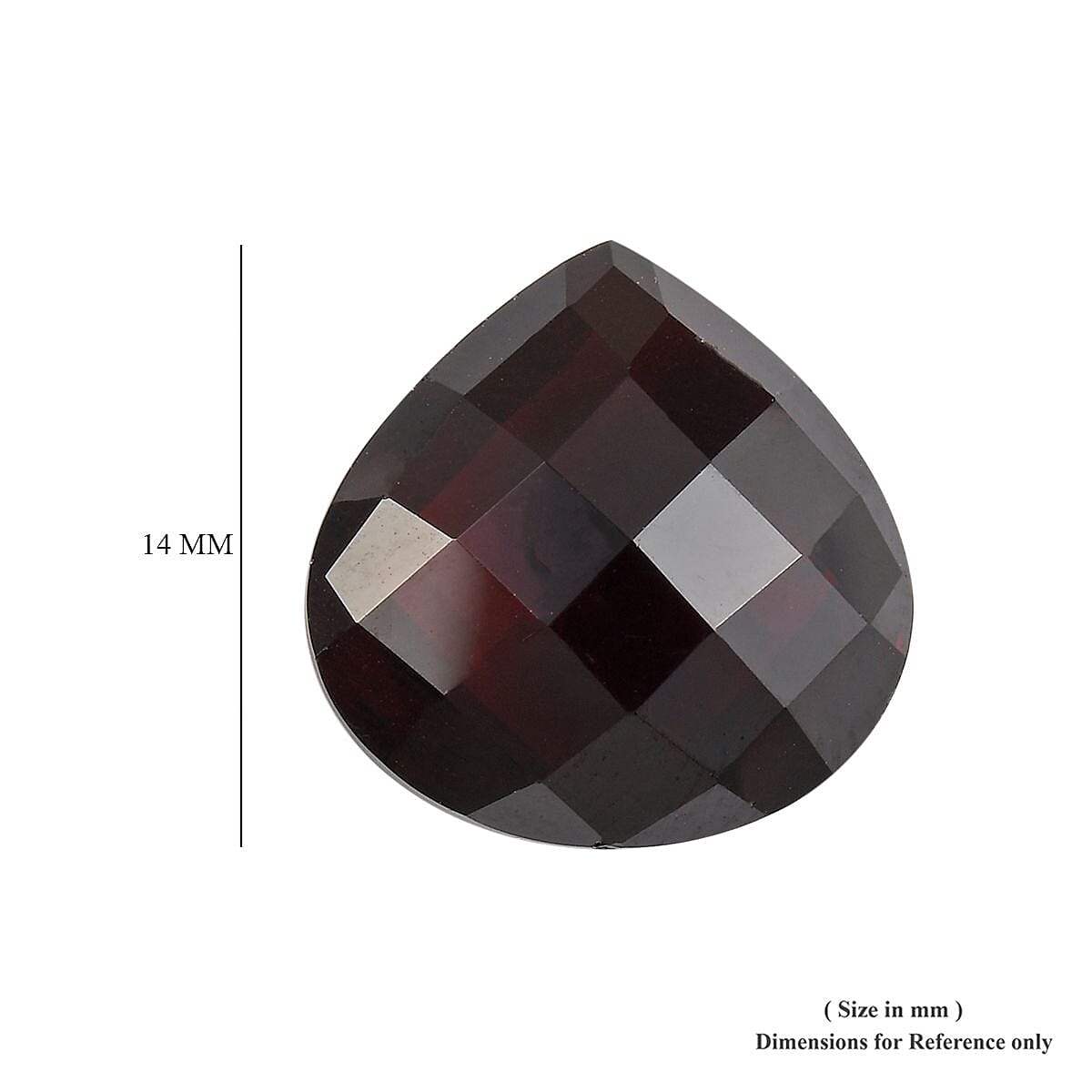 AAA Red Garnet Heart 14 Briolitte 11.84 Cts