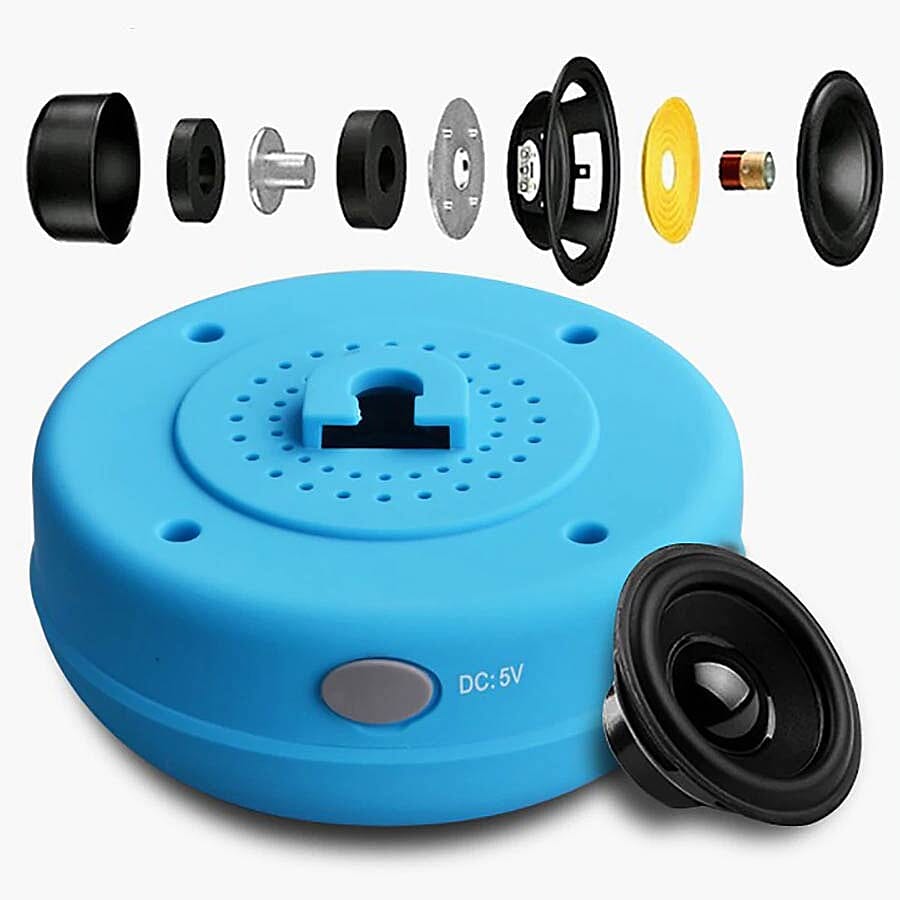 Multi Use Rain / Splash Proof Wireless Bluetooth Stereo Speaker with Built-in Mic. - Blue