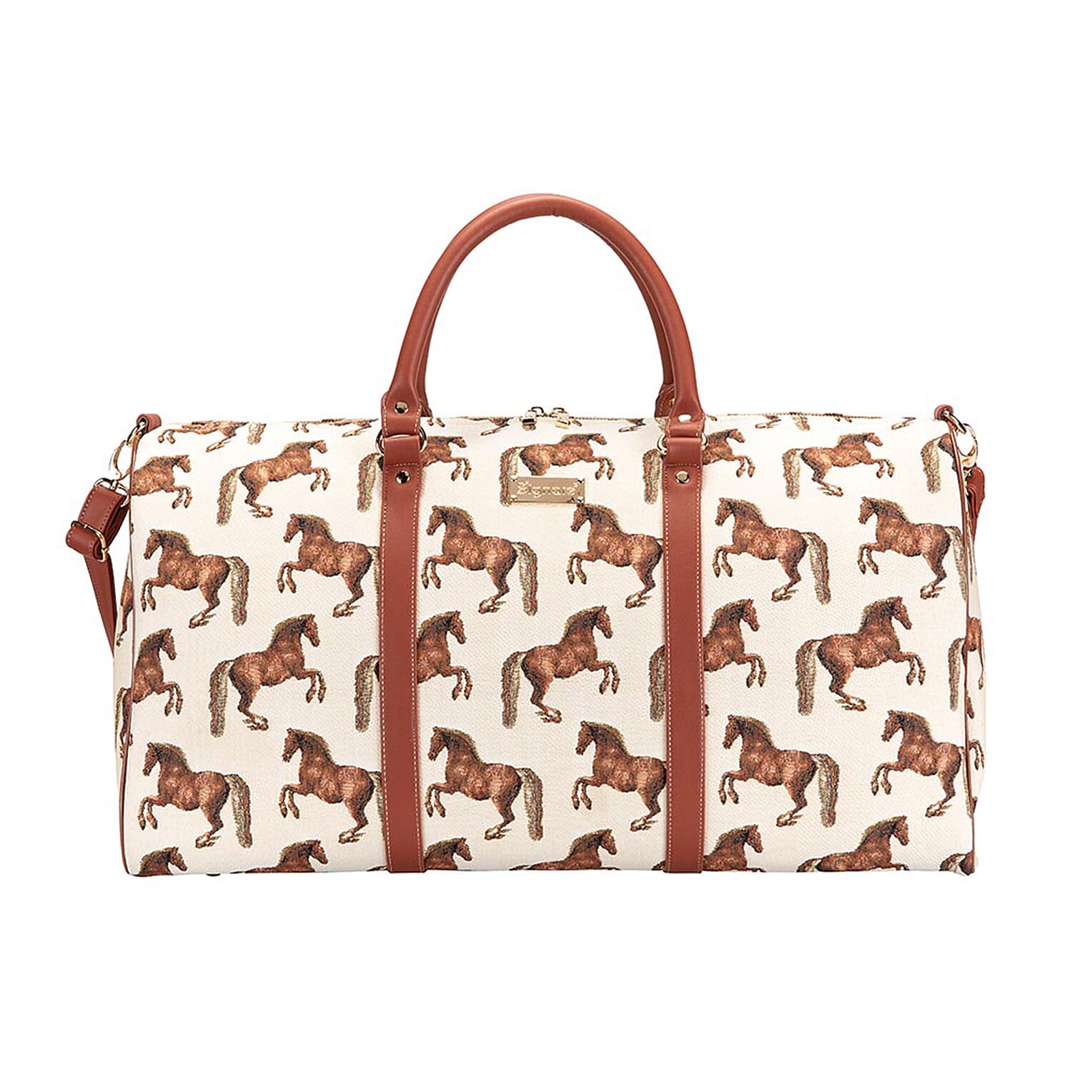 Signare Tapestry - 2 Piece Set - Whistlejacket Travel Bag (56X29X33cm) and Sling Bag (56X29X33cm) in Beige