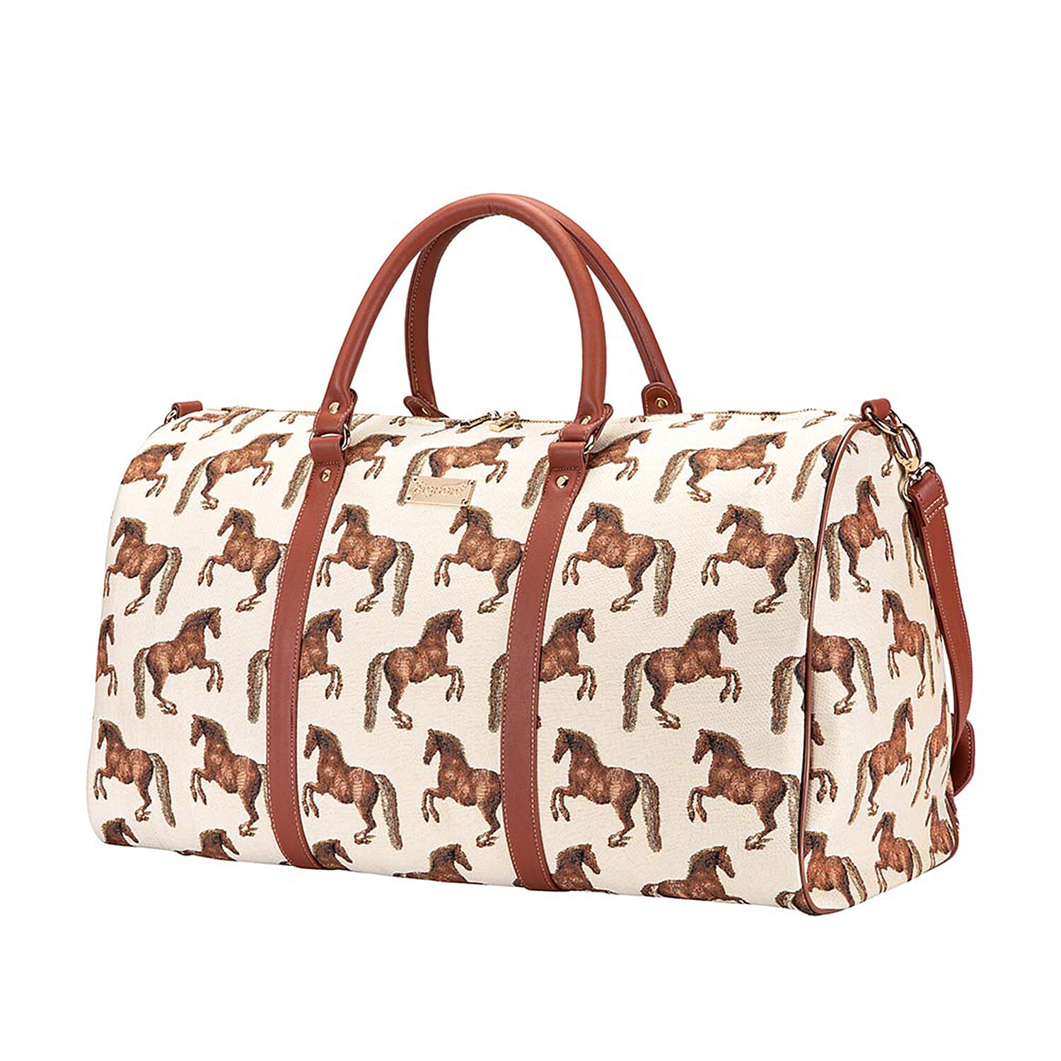 Signare Tapestry - 2 Piece Set - Whistlejacket Travel Bag (56X29X33cm) and Sling Bag (56X29X33cm) in Beige