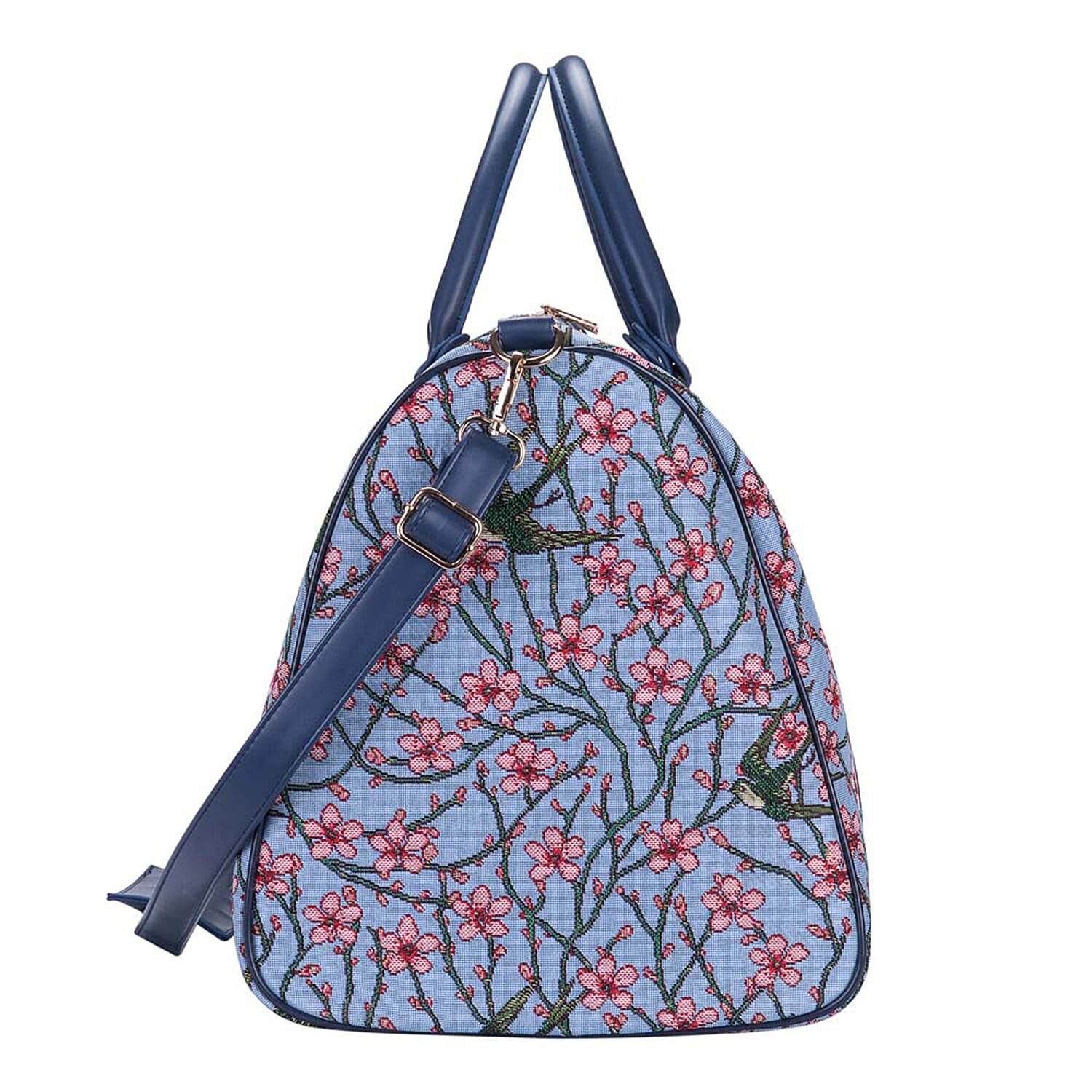 Signare Tapestry - 2 Piece Set - Blossom and Swallow Travel Bag (56X29X33cm) and Sling Bag (56X29X33cm) in Light Blue