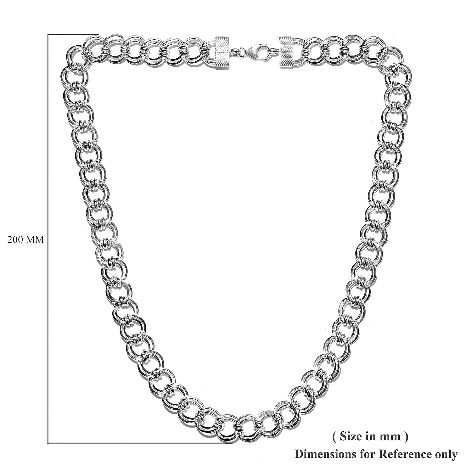 Sterling Silver Curb Necklace (Size 20), Silver wt. 47.00 Gms