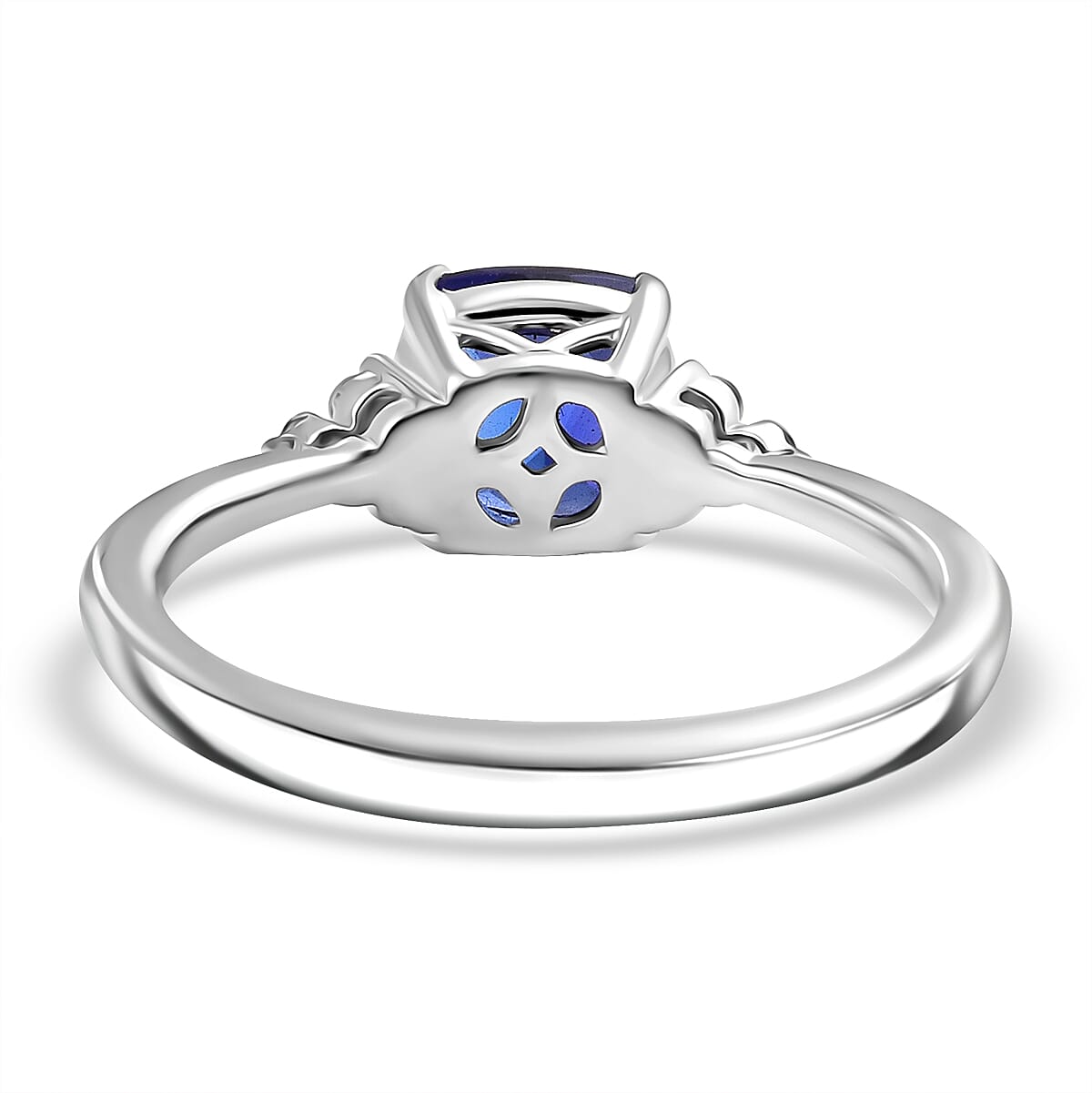 RHAPSODY 950 Platinum AAAA Tanzanite and Diamond (VS-E-F) Ring  1.65 Ct, Platinum wt. 5.59 Gms