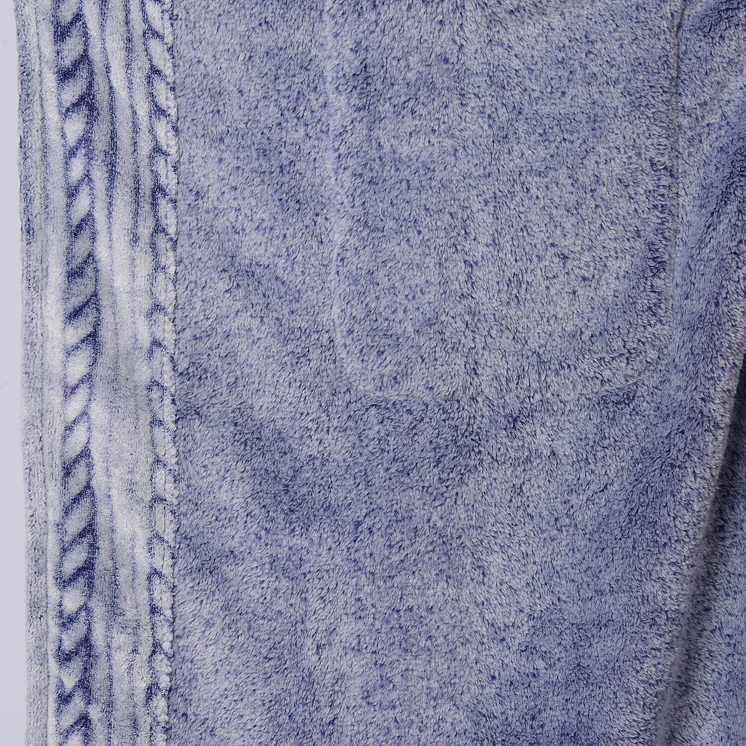 Soft Long Flannel Robe with Waistband (Size 70x120cm/One size)  -Navy Color